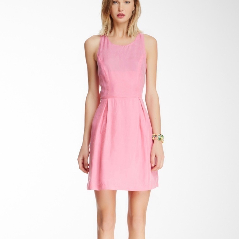 Line & Dot Racerback Fit & Flare Pink‎ Dress M NWT